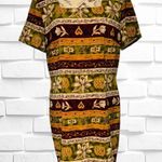 Sag Harbor Women’s Size 12 Striped Floral Shift Dress Short Sleeve Shoulder Pads Photo 1