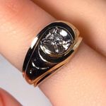 14KT RETRO 1950's MID CENTURY MODERN .21 CARAT FIREY DIAMOND SOLID Y GOLD RING Photo 11