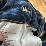 American Eagle Women's Blue Distressed Super Stretch Midi Jean Shorts Size 4 Photo 4