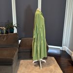 Women’s Lightweight Long Sleeve Loose Maxi Bohemian Ruffle Hem Dress Size 4XL Green Photo 4