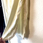 Vintage 80s half slip lace trim beige nylon skirt Montgomery Ward side slits S Photo 1