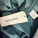 St. John  Scarf Neck Long Sleeve Two Tone Crepe Mini Dress, Blue, 10 Photo 3