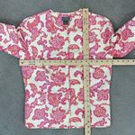 Sigrid Olsen  Floral Damask Cotton Silk Blazer Jacket Cream Pink 4 Snap Front‎ Photo 12