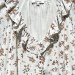 Madewell  Women’s Ivory Floral Reef Ruffle Mini Trapeze Pocket Dress Photo 5