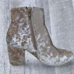 Room Of Fashion Velvet Ankle Bootie Womens 7 Champagne Blush Chunky Block Heel Pink Photo 3