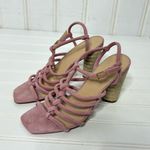 Veronica Beard  Bala Jute Suede Strappy Sandal Pink Women's Sz 8 382 Photo 3