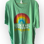 Bella Canvas Project 615 Lucky Me Tennessee Green T-Shirt with Rainbow Graphic Photo 0