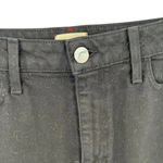 Alice + Olivia Good High-Rise Mini Skirt Crystal Stripes Denim Black Size 26 Photo 2