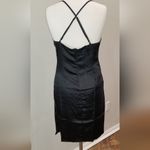Mini Dress Satin Capuffy Spaghetti Strap BLACK women’s SIZE 4 Photo 1
