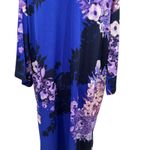 Oscar de la Renta  Neiman Marcus Maxi Kimono Kaftan Dress Floral Blue Purple XL Photo 11