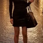 Bebe One Shoulder faux leather black Dress size XXS Photo 1