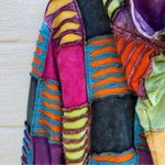 Nepal Colorful Embroidered Patchwork Bohemian Hippie Jacket Blue Size M Photo 9