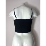 EXPRESS  x Rocky Barnes Black Smocked Bow Tie Front Crop Top Stretchy Size L Photo 8