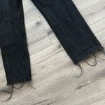 ZARA Button Fly High Rise Straight Leg Raw Hem Jeans | Mineral Faded Black | 2 Photo 6