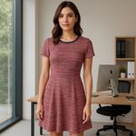 Comptoir Des Cotonniers Red & Blue Midi Dress Blazer Set Sz Small / Medium 2 Pc Photo 1