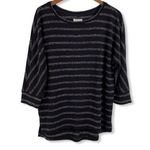 Lou & grey  Black Stripe Sweater Medium Photo 0