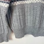 Mens Fair Isle Geometric Pattern Crewneck Grandpa Sweater XL Acrylic Gray Photo 6