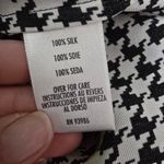 Vintage Casual Corner 90s Black & White Houndstooth Silk Button Down Size 10 Photo 5
