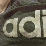 Adidas with glitter logo on leg athletic leggings sz xs grey Photo 3