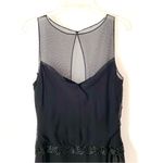 Vera Wang  White Gold Label Black Silk Mesh Gown size 2 Beaded Waist Bow Photo 7