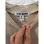 Steve Madden  Sweater Dress Ribbed Knit‎ Short Sleeve Casual Beige Pockets M Photo 1
