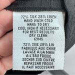 Eileen Fisher Black Silk Linen Blend Shawl Collar Popover Blouse Size XS Photo 4