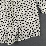 Carolina belle Blouse Womens 1X White Black Spotted Button Front Long Sleeve Top Photo 3