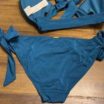 Abercrombie & Fitch  Teal Blue Green Bikini Set Triangle Front Side Tie XS Photo 3