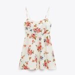 ZARA NEW  PRINTED CORSET STYLE‎ DRESS LINEN SPAGHETTI STRAPS WOMENS SIZE M Photo 3