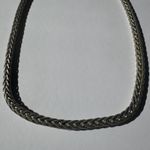 Vintage Silver Tone Thick Wheat Chain Choker Necklace 15” Magnetic Clasp Photo 4