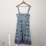 Avec Les Filles  Sea Beach Life Palm Trees Midi Dress Size 14 Photo 3