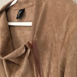 Bobeau  Size S Faux Vegan Suede Leather Lightweight Drape Jacket in Khaki Photo 3