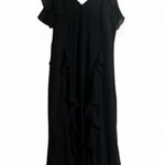 Old Navy  Dress Sz 16 Ruffles Maxi Dark Romantic Elegant Special Events Straps Photo 5