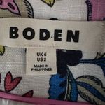 BODEN Tailored Linen Waistcoat Floral Vest Size 2 White Photo 4