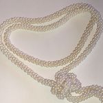 Elegant Vintage Faux Pearl Retro Boho Tassel Fringe Tie Necklace Photo 1