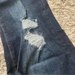 No Boundaries  Junior's High Rise Cropped Flare Wash Blue Distressed Size 13 Photo 5