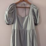 ASTR The Label llana Midi Dress Puff Sleeve Tiered Skirt Tie Back Light Green M Photo 2