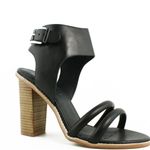 Sol Sana  Tiki Heel Leather Pump Black Size 39 (8.5) Photo 2