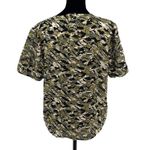 T Tahari T‎ Tahari Womens Burnout Boxy Camo Abstract Short Sleeve Top Olive Medium NWT Photo 4