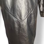 wilson's leather Vintage  Black Long Trench Coat Suede Embossed Floral Detail Photo 11