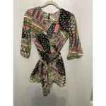 Chico's Chico Boho Patchwork Print Wrap Dress Kimono Sleeve Belted Photo 4