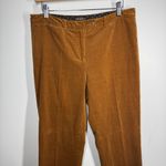 J. McLaughlin Corduroy Pant Women 10 Brown Caramel Straight Minimal Preppy Modest Photo 2