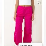 Love Tree  Nylon Cargo Baggy Parachute Pants for Women in hot Pink large‎ Photo 2