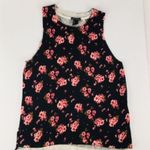 Forever 21 Black Floral Sweater Vest Shell Sz Medium Photo 4