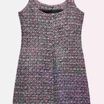 ZARA NWT TEXTURED MULTICOLORED Metallic thread &sequin bling tweed short dress L Photo 5