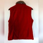 Northcrest Red Courdroy Zip Up Vest Faux Fur Neck Collar Women's Medium 10 Photo 3
