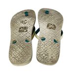 Tory Burch  3D Logo Ivory/Blue/Red Flip‎ Flops Sandals Rubber Size 7 US Photo 4