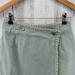 Vintage Cambridge Dry Goods Company Wrap Skirt Sz 0 Green Cotton Contrast Stitch Photo 1