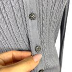 ZARA  Cable-knit Rhinestone Jewel Buttons Cardigan Lavender Size Medium Photo 7