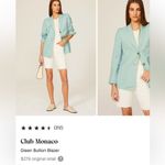 Club Monaco Rent the Runway Green Button Linen Blazer Size 12 Photo 11